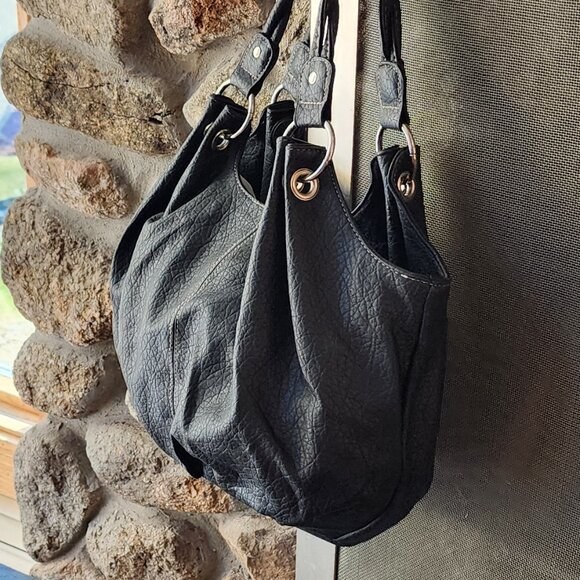 Payless Shoe Source Vegan Leather Black Shoulder Bag - Picture 5 of 16